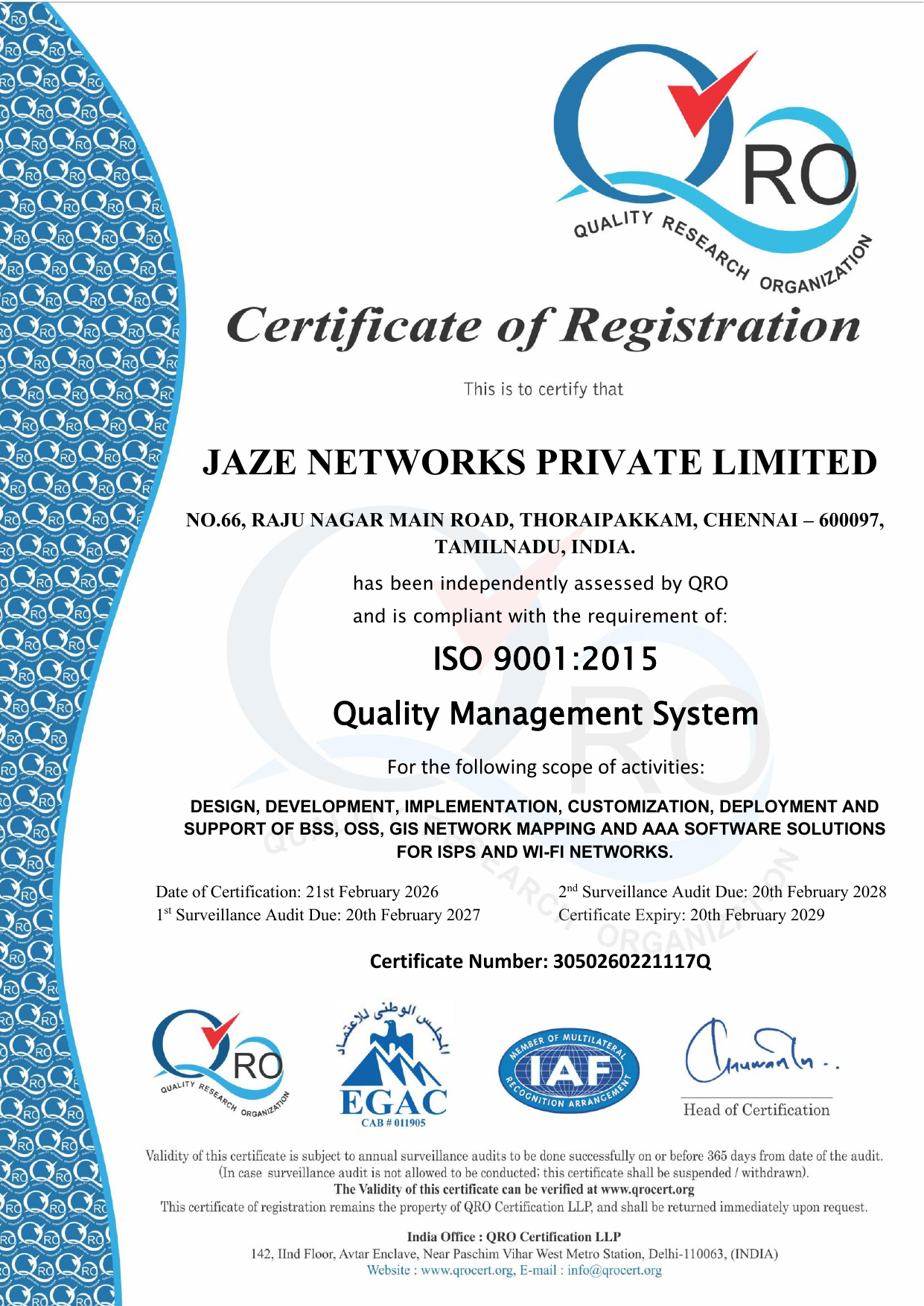 ISO 9001:2015 Certificate